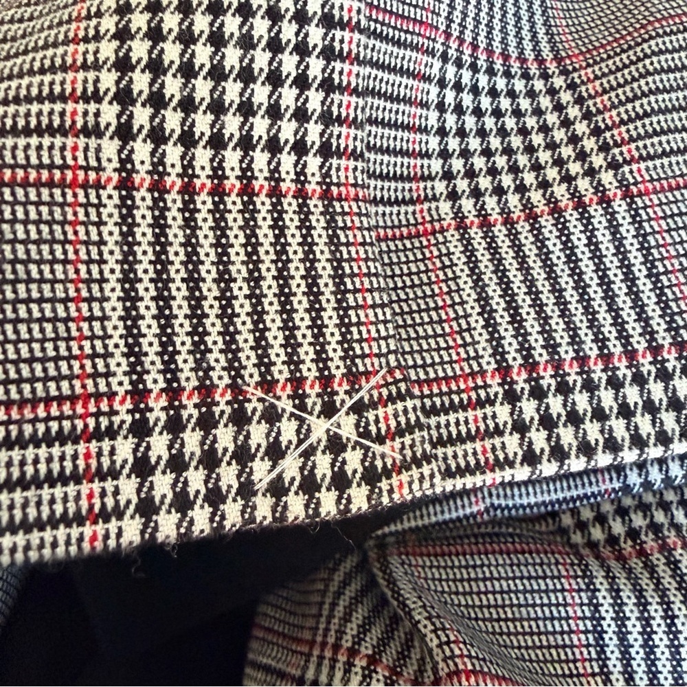 J. Crew Black, White & Red Lady Glen Plaid Tie-Front Blazer | 4 - Picture 7 of 7